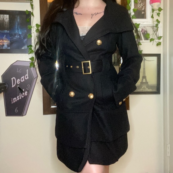 BEAUTIFUL Thick Heavy High Quality Wool Winter Snow Cold Weather Layered Coat - Picture 2 of 13